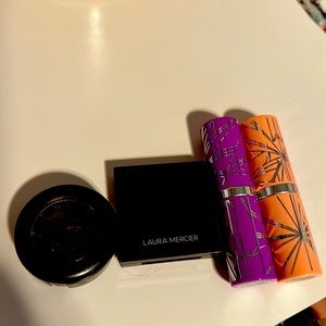 Clinque lipstick, MAC eyeshadow, Laura Mercier blush